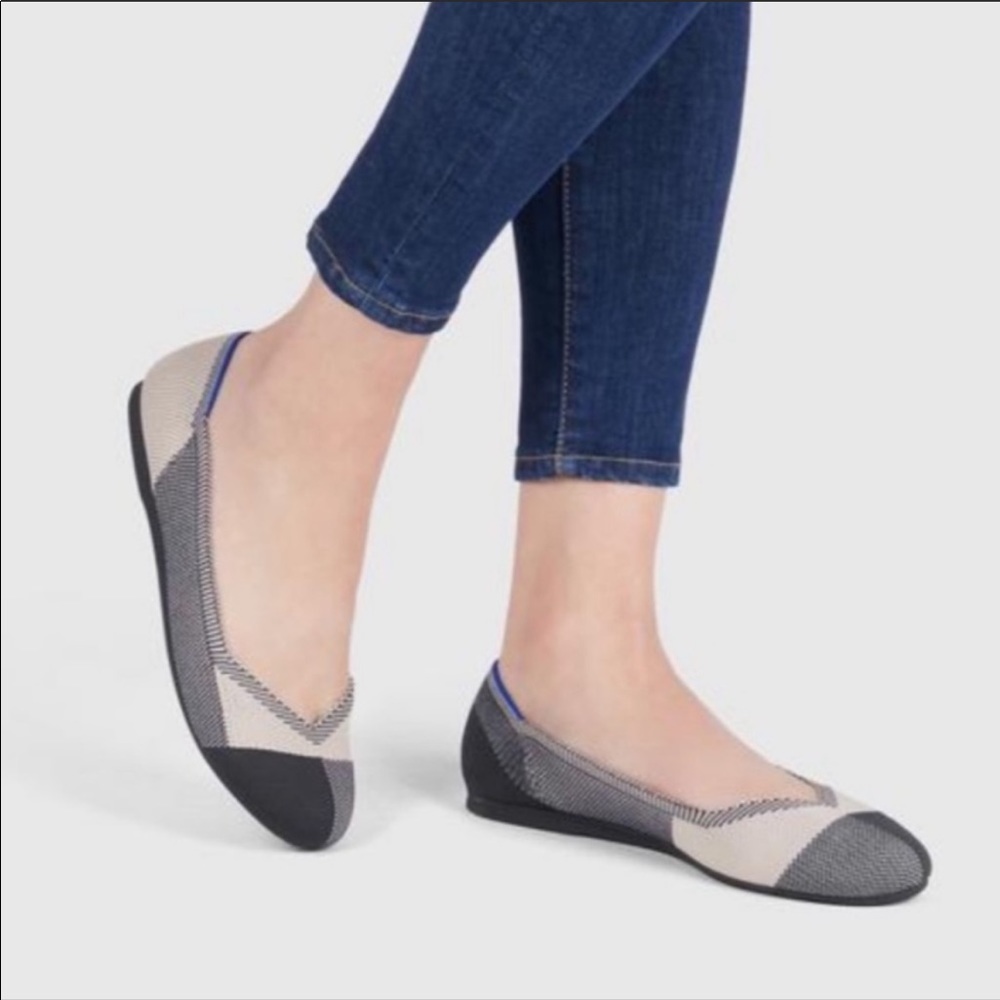 Rothy’s Black and White Captoe Flats 9